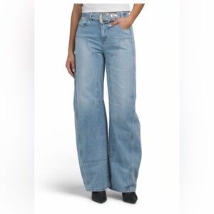 Blank NYC The Franklin Ribcage Wide Leg pant with Bilt in belt western jeans